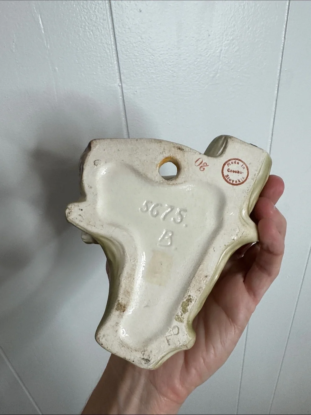 Vintage ceramic bird wall pocket planter
